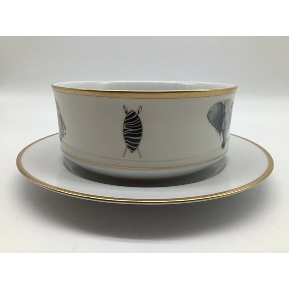 Royal Sheffield African Big 5 Gravy Boat with Attached Underplate - Picture 4 of 11